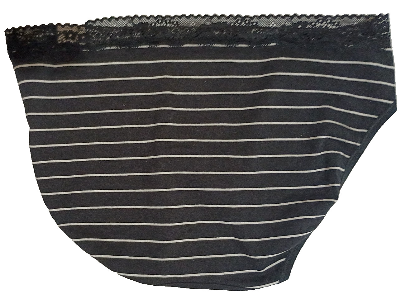 Ambrielle 90% cotton, 10% spandex “Simple Stripe” Bikini panty M/6