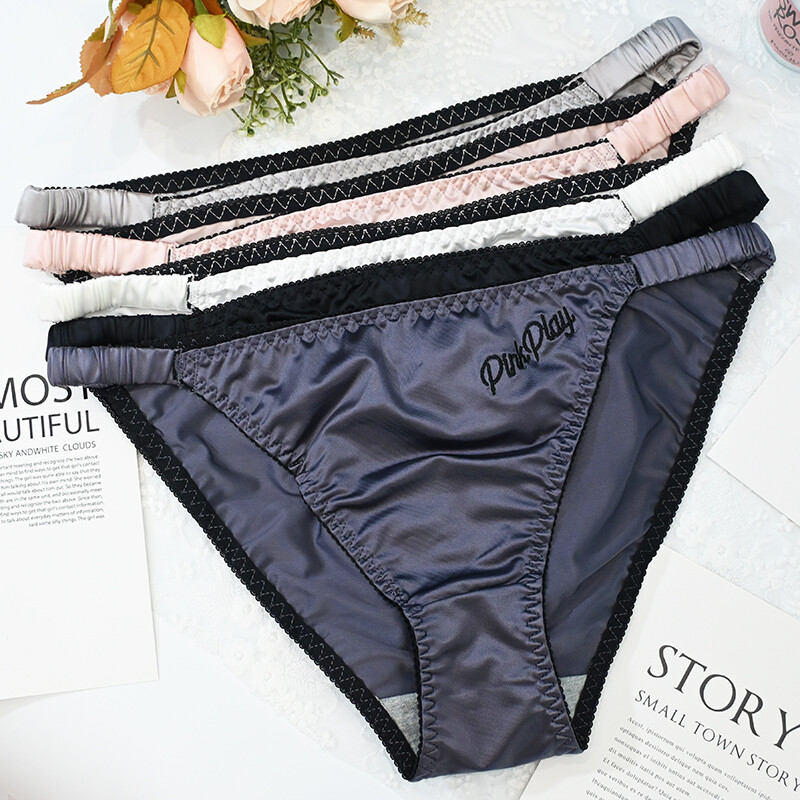 Sexy Womens Satin Panties Full Brief Lot 5 Pcs Ladies Underwear Bikini Lingeries