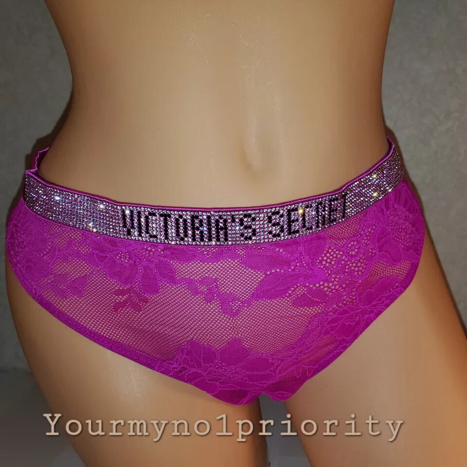 Victoria’s Secret VERY SEXY Bombshell Rhinestone Thong Panty Lace High Leg