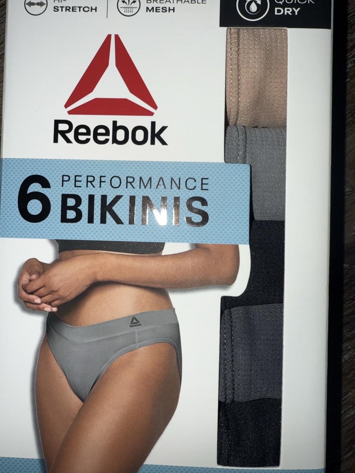 Reebok ~ Womens Air Tech Bikini Underwear Panties Polyester Blend 6-Pair ~ 2XL
