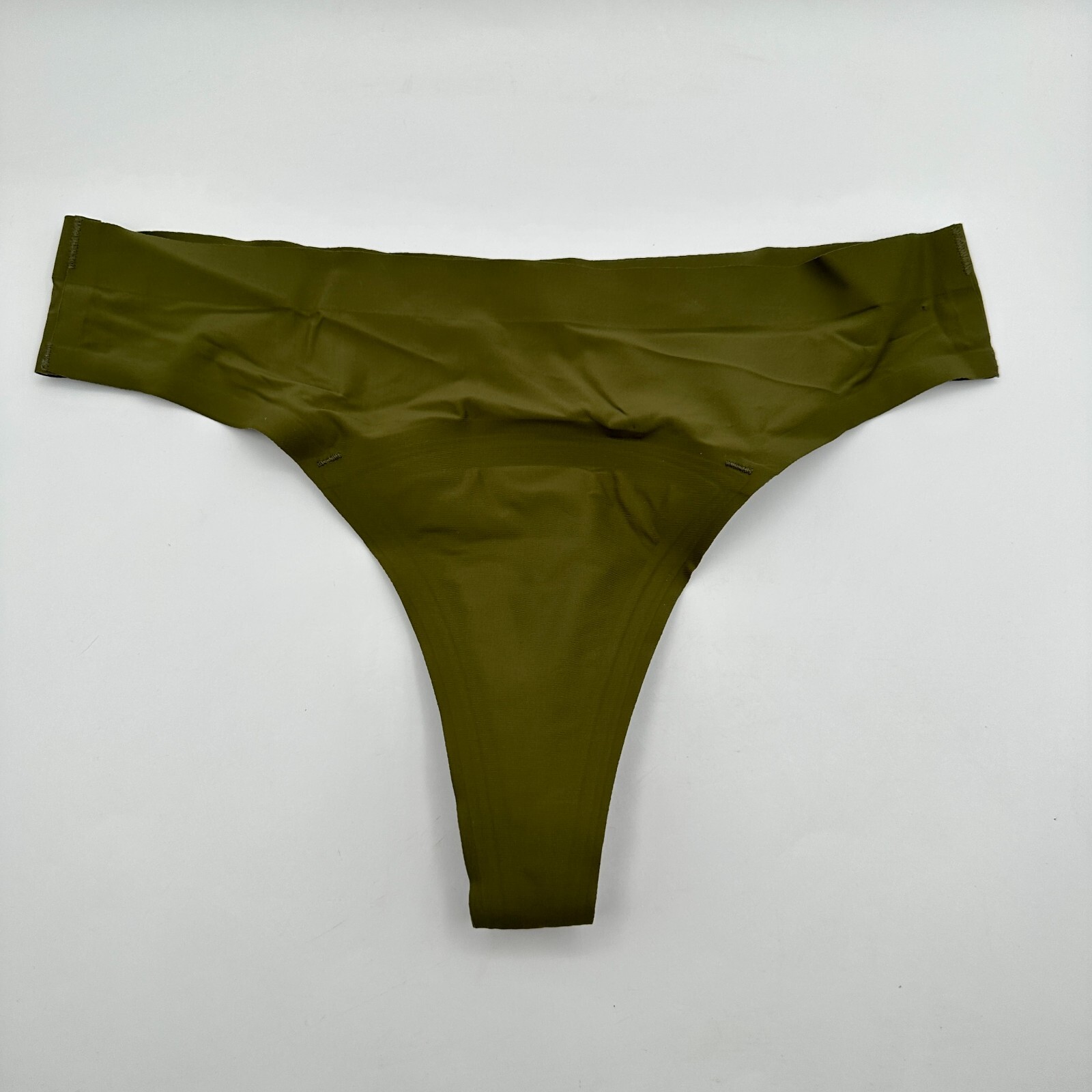 Knix Thong String Panty Womens M Green Seamless Nylon Stretch Lightweight
