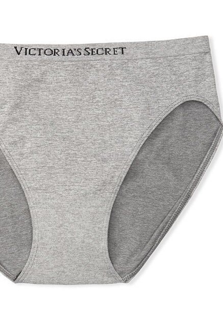 L Grey SEAMLESS NOSHOW FULLCOVER Victorias Secret High Leg Waist Brief Panty