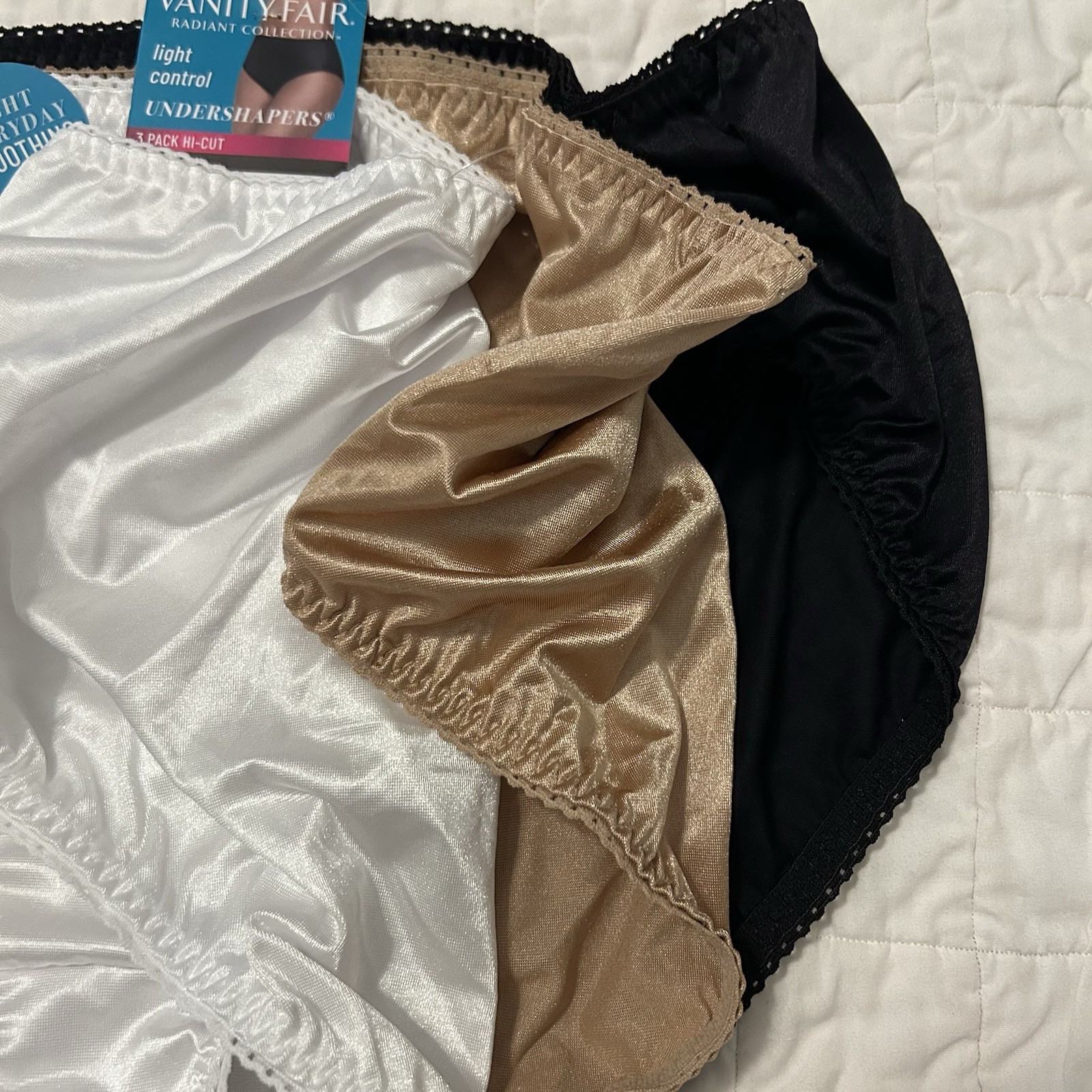 New NWT Vanity Fair 4XL/11 Light Control UNDERSHAPERS 3 Pack Hi-cut Underwear