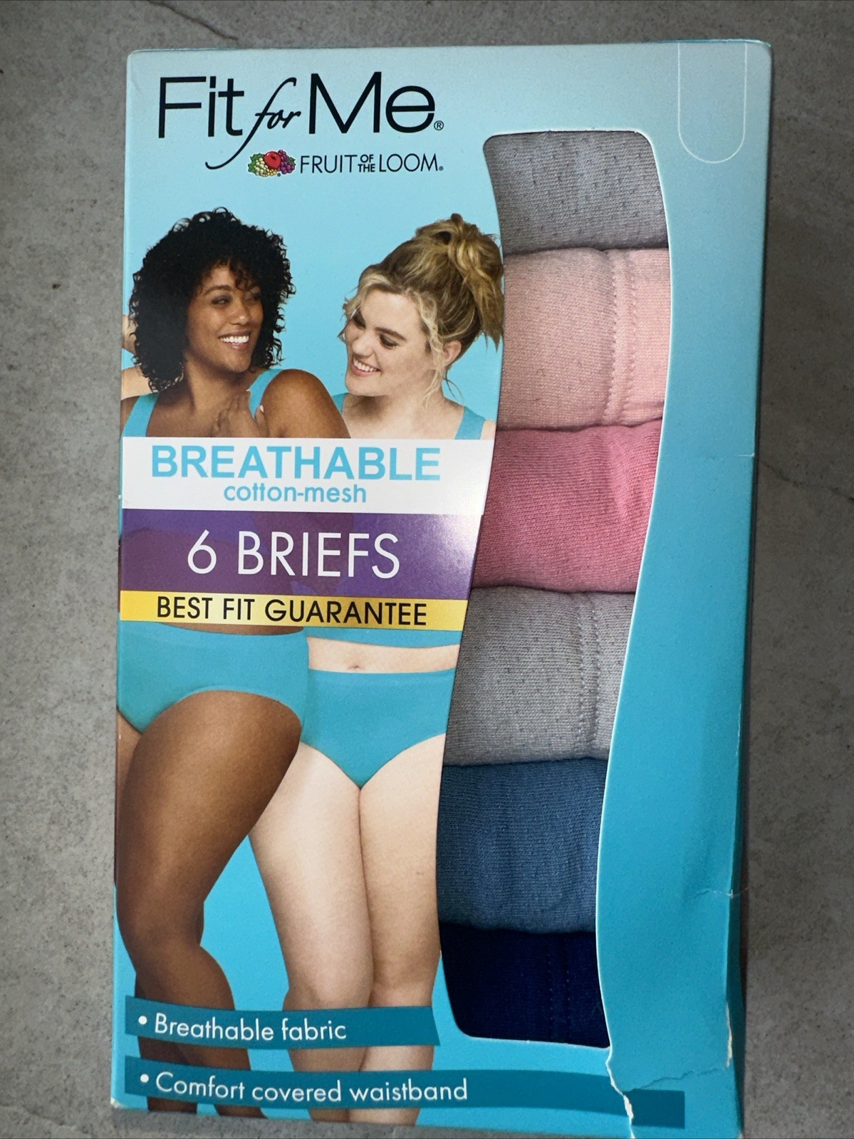 6-Pack FIT FOR ME Women’s Plus Cotton-Mesh Briefs Breathable Color Size: 11/3x