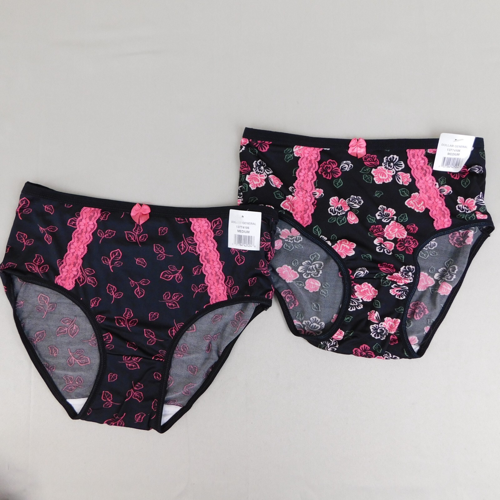 5pc Lot Bobbie Brooks Women’s High Waist Bow Brief Panties Size 6, Medium