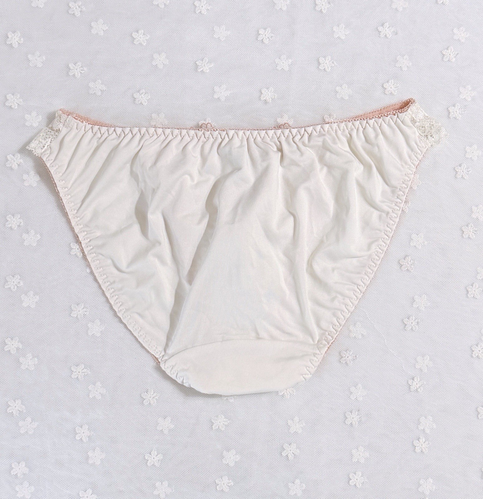 US-S/JP-L Japanese Romantic Flowers Embroidery Ruffle Strap Bikini Nylon Panties