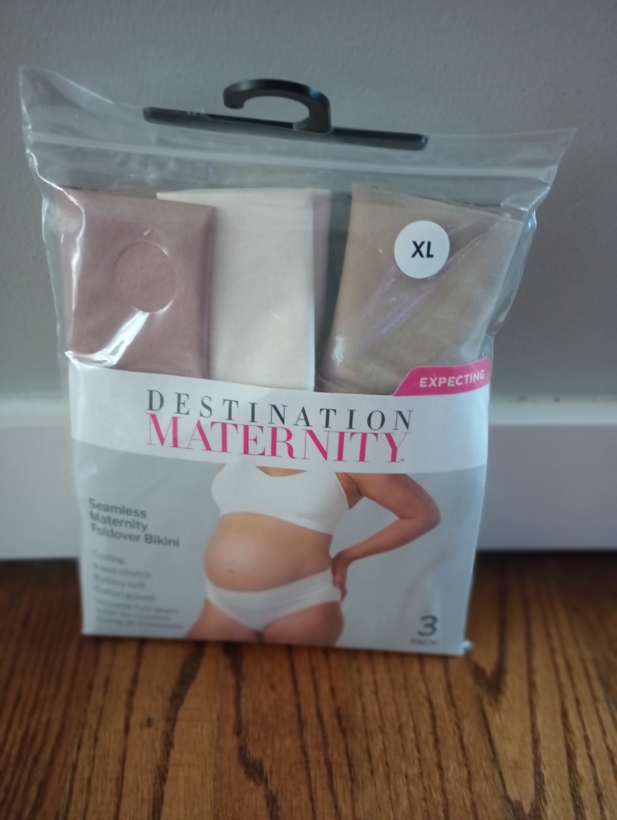 NEW Destination Maternity Seamless Foldover Bikini Underwear 3 pk XL 16 18