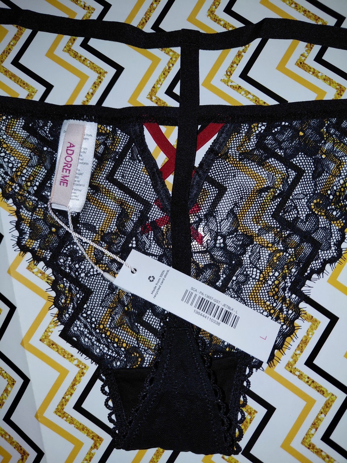 Adore Me/VS Strappy G String Panty NEW Large Black