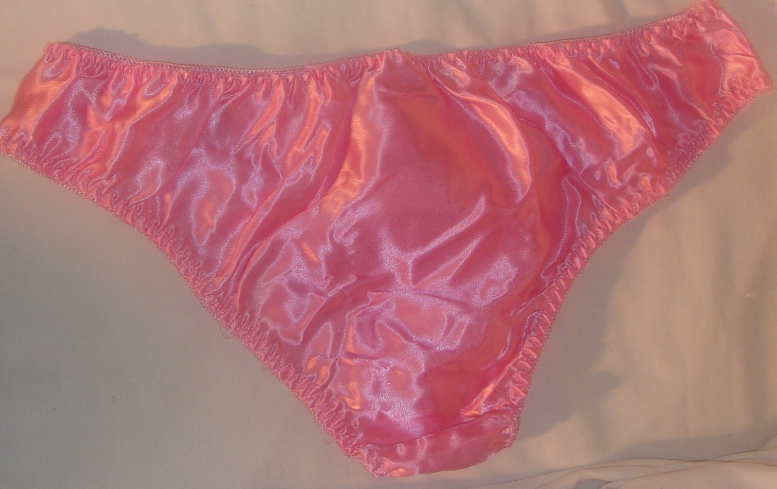 HOT NEW PINK SATIN LOW RISE BIKINI PANTIES SIZE LARGE