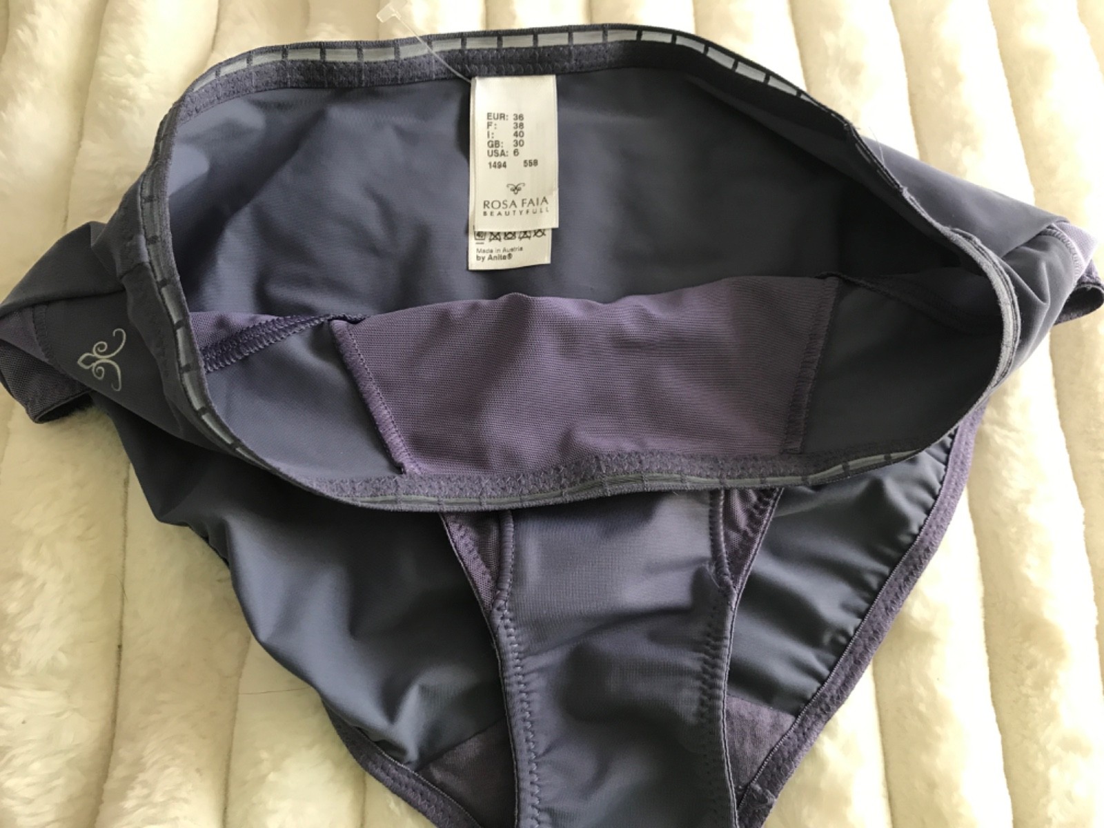 Rosa Faia SKIN 1494 Twin Firm Women`s High-waist Brief uk 10 slate blue NEW