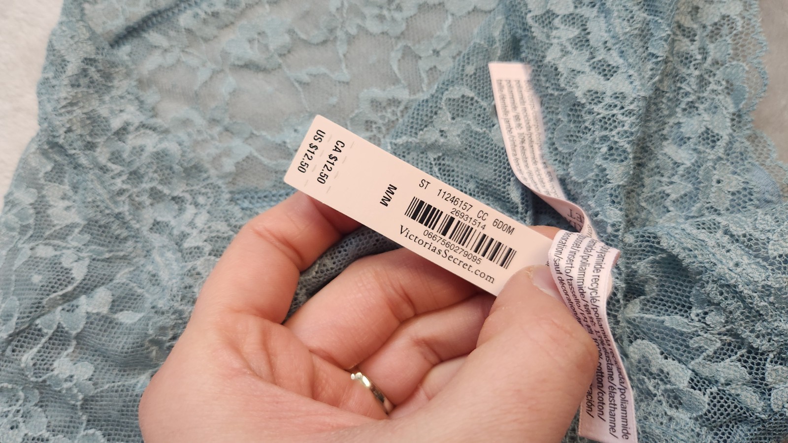 Victoria’s Secret Medium Blue Grey The Lacie Posey Lace Cheeky Panty NWT