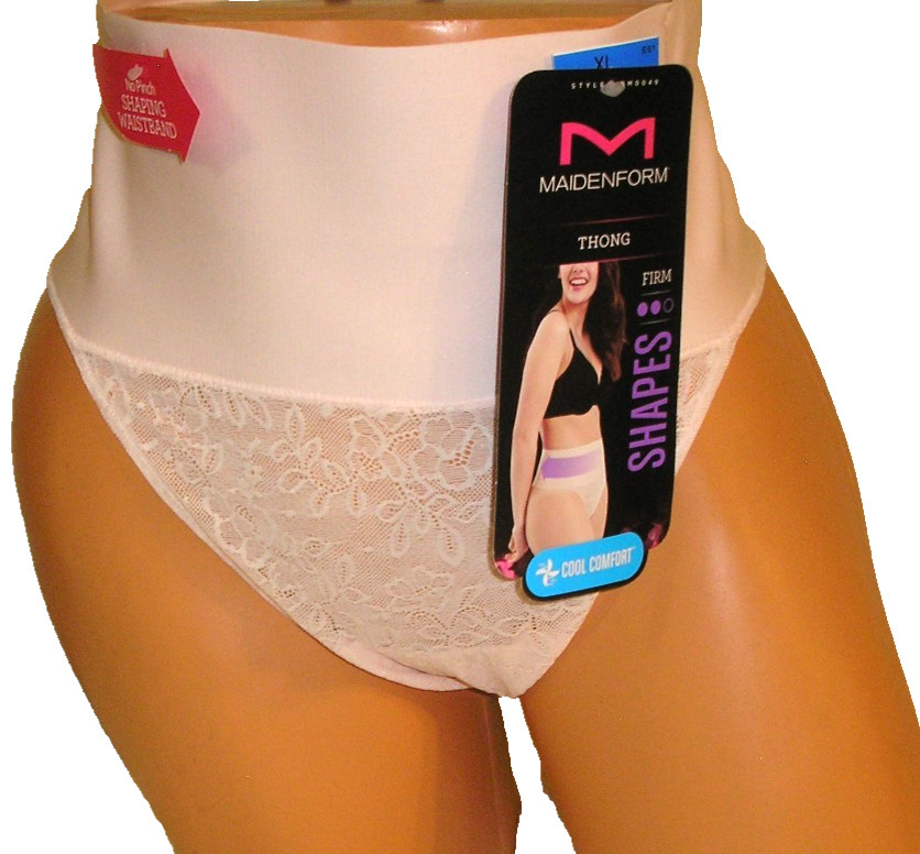 Panties Lingerie Maidenform Cool Comfort Firm Shaping No Pinch Pink Thong, XL