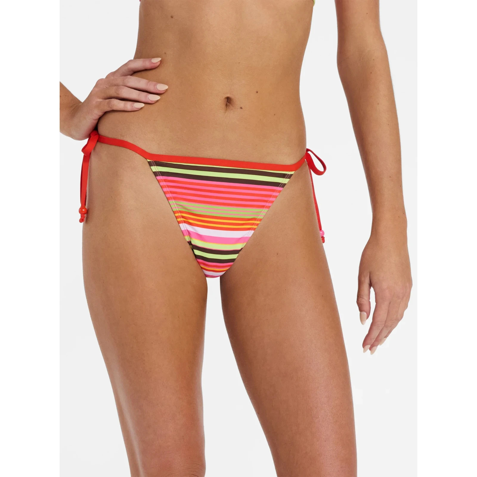 No Boundaries SIZE XXS / 00 Side Tie Bikini Bottoms, Women’s Multi Stripe NEW