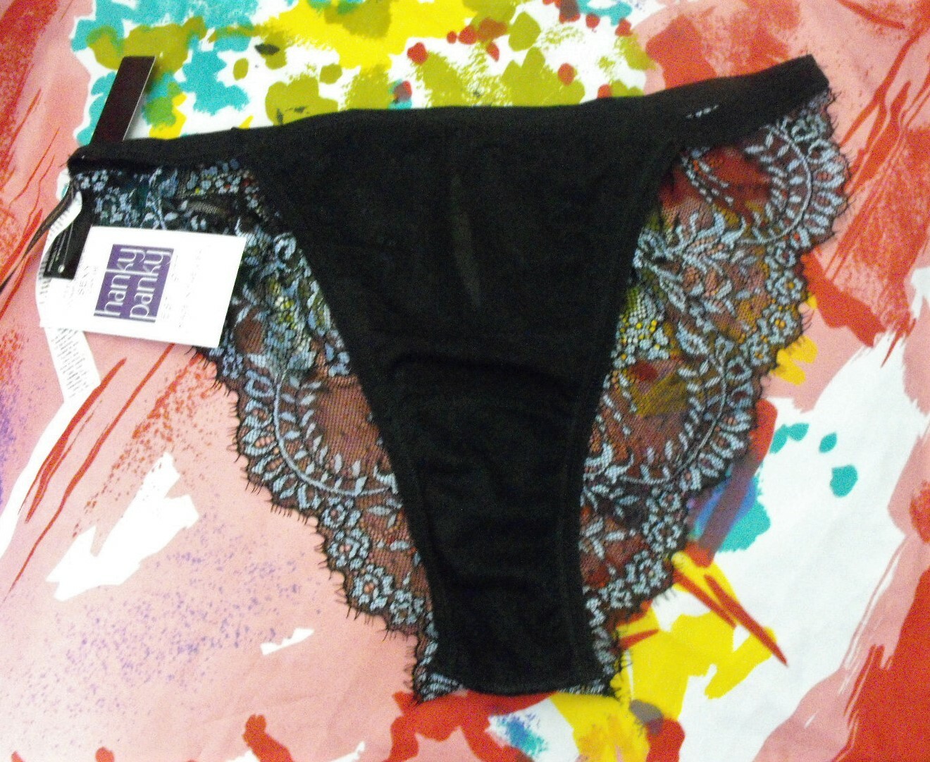 NEW HANKY PANKY 9W2504 AFTER MIDNIGHT LAVINIA LACE BACK KEYHOLE BIKINI PANTY M