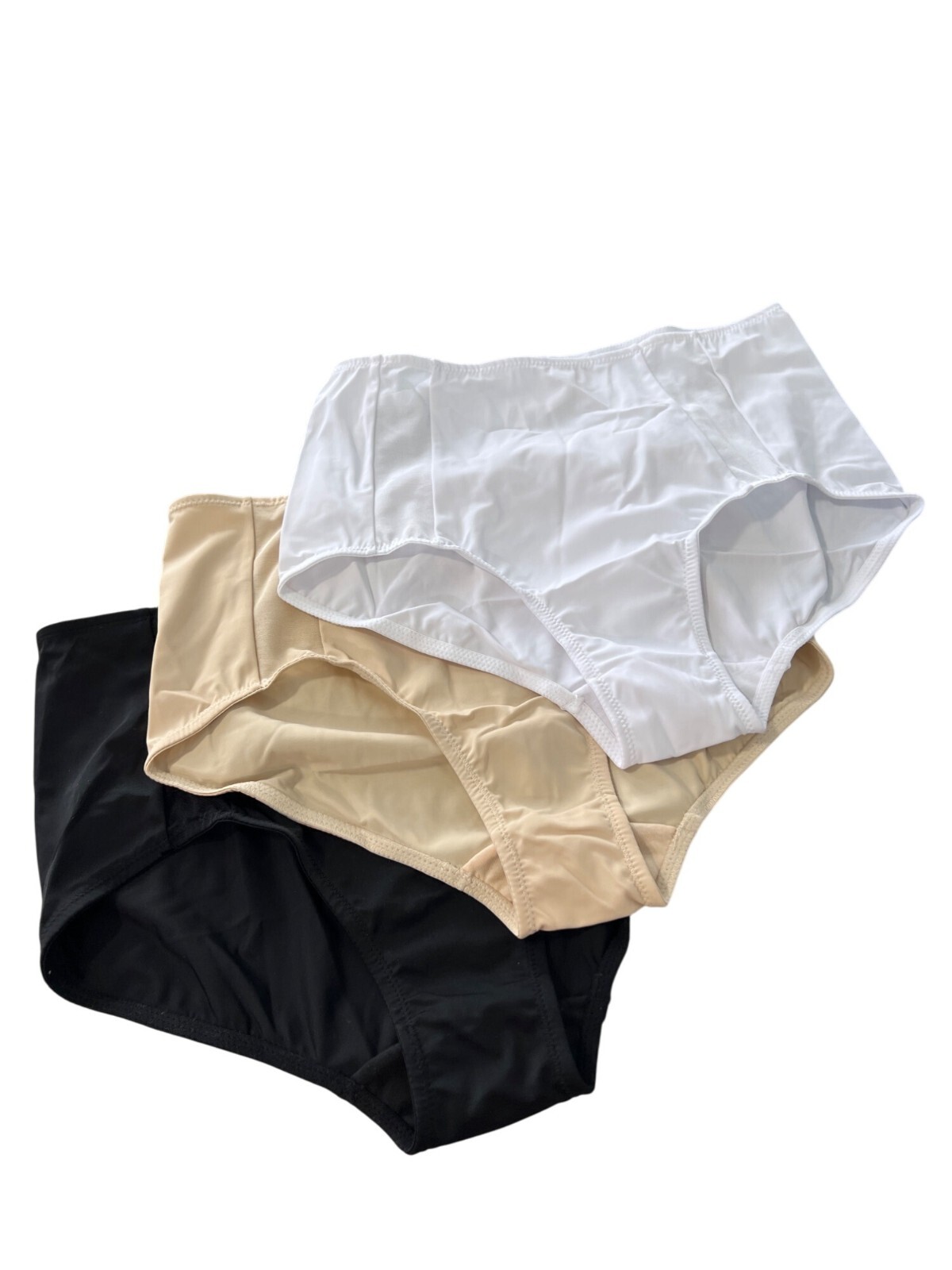 Rhonda Shear 3 Pack Mesh Insert Brief Size Large Black White Beige Lounge 650.16