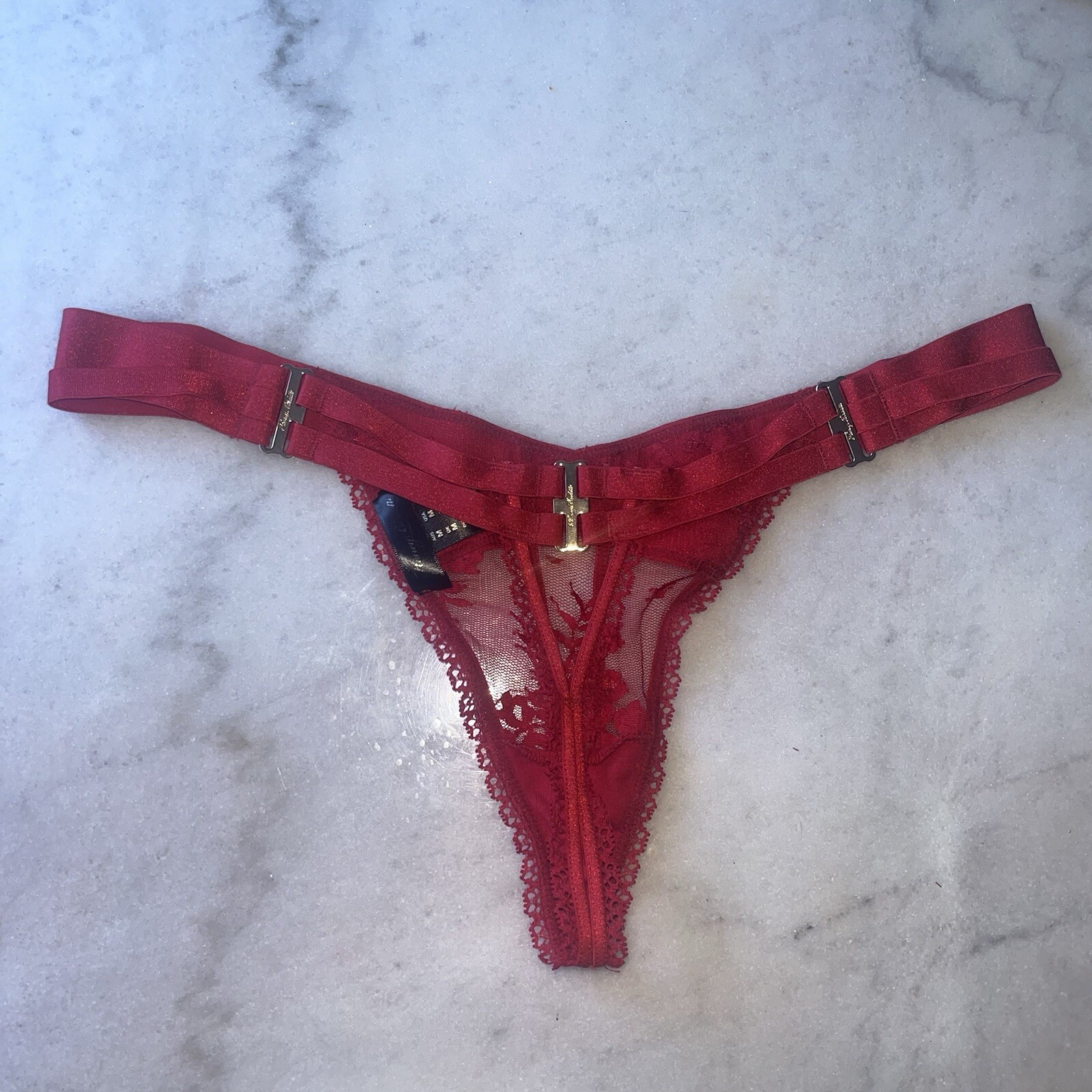 honey birdette Lucille Red thong size Medium