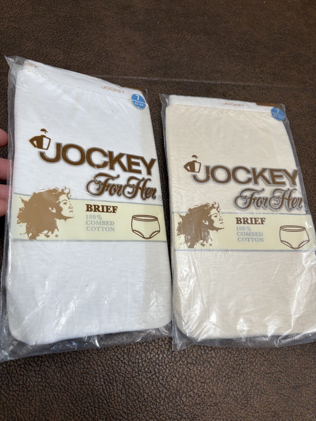 NOS Jockey 1987 combed cotton Brief panties Nip 2 Pcs Size 7 Women Vintage