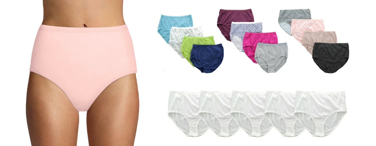 Hanes Brief Underwear Panty Women’s Core Cotton Briefs, 9 Pack Assorted