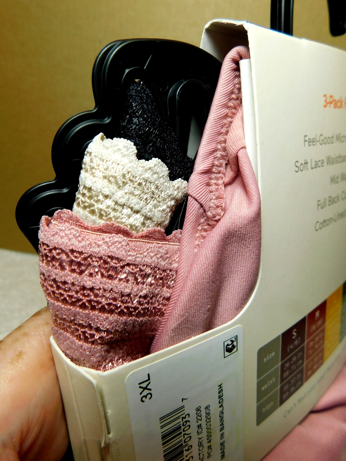 Warners~Woman’s Dig-Free Comfort Waistband Hi-Cut 3 Pk. Panties Size XXXL10 (DG)