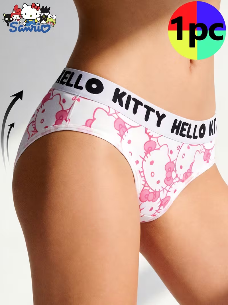 Women’s Sanrio Hello Kitty Licensed White Kawaii Y2K Cute Logo Bikini Panties