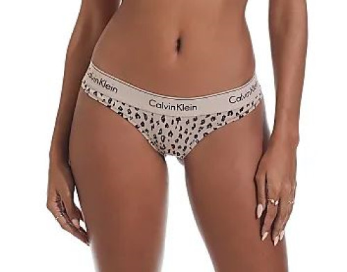 Calvin Klein Women’s Modern Cotton Brazillian Savannah Cheetah Cedar, 3X.