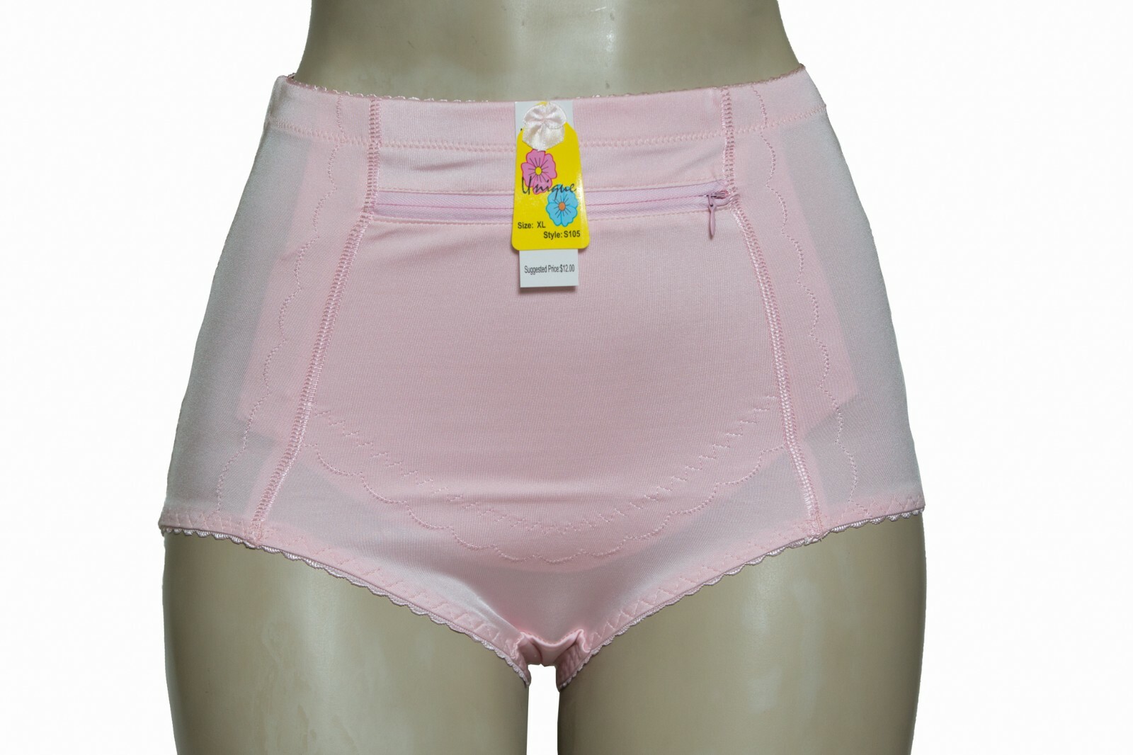 Lot 6 Tummy Control Panties Brief Front Zipper Pocket S M L XL 2XL 3XL 4XL S105