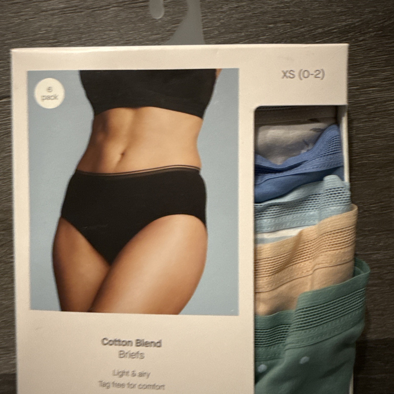 Knit Jersey High-Rise Cotton Blend Briefs Size 0-2 6 Pack