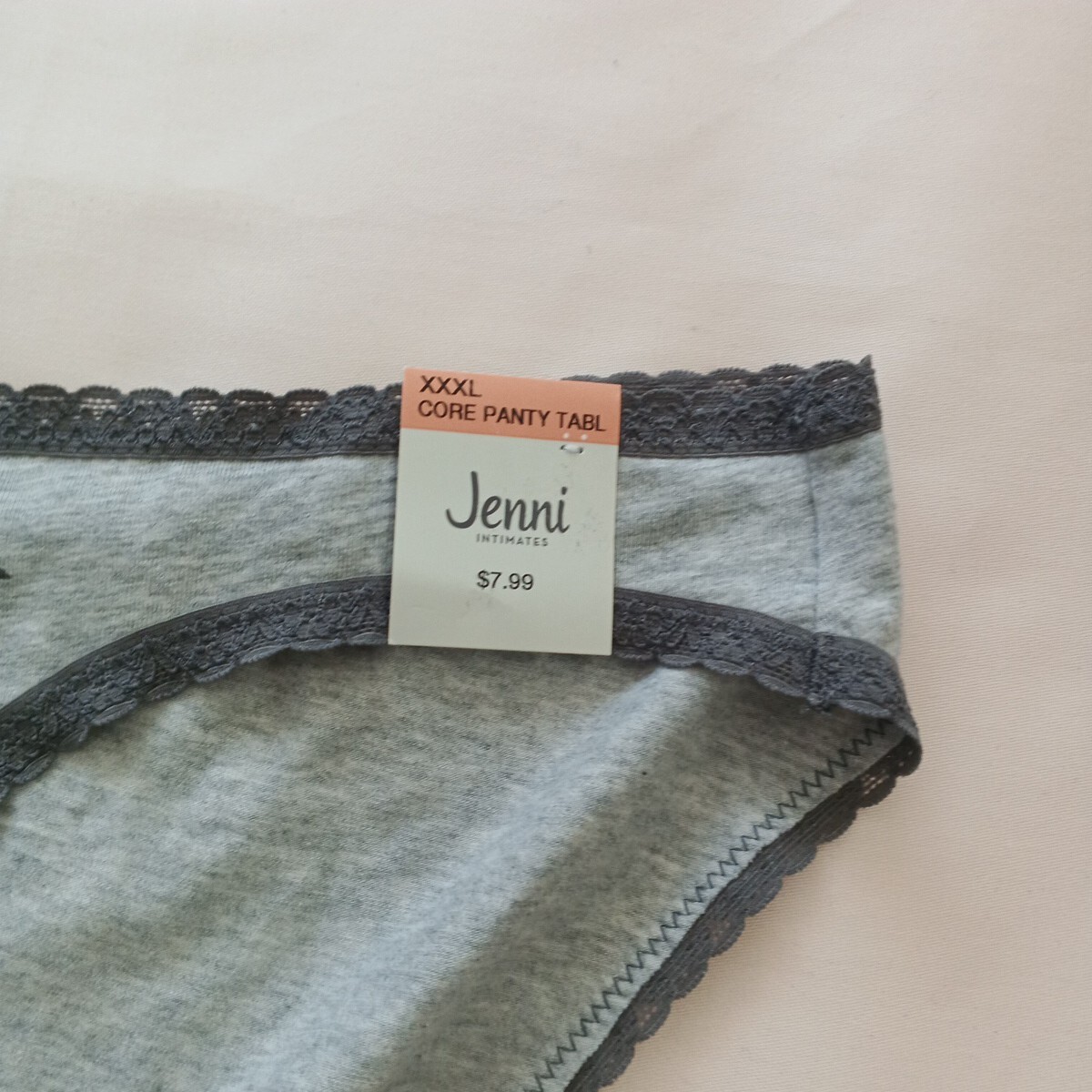 NWT JENNI Brief Size 3XL Gray w/ Star Print Cotton Spandex Blend