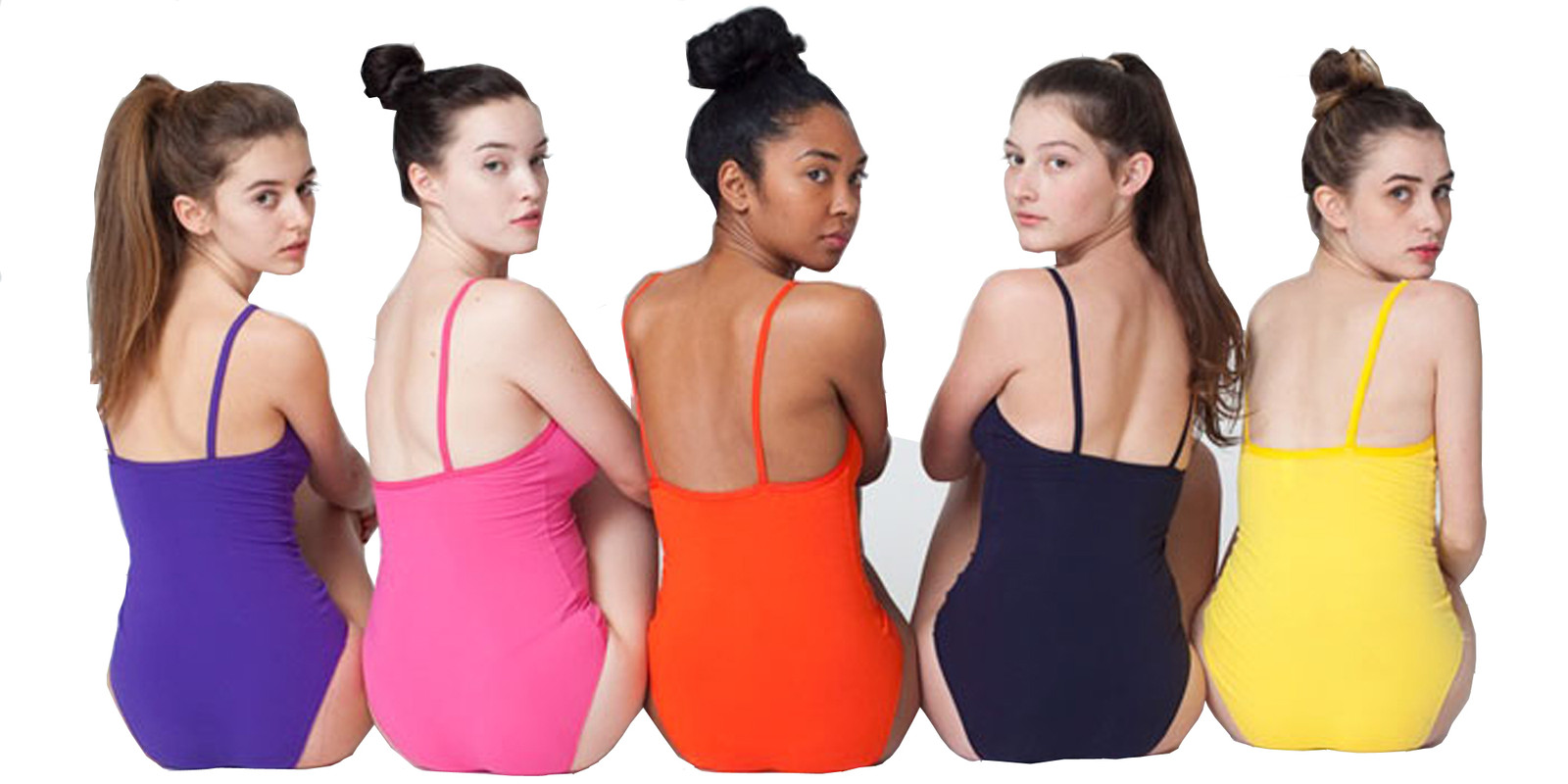 Ladies/Girls Scoop Neck Spaghetti Strap Stretch Cami Tank Top Bodysuit-Leotards