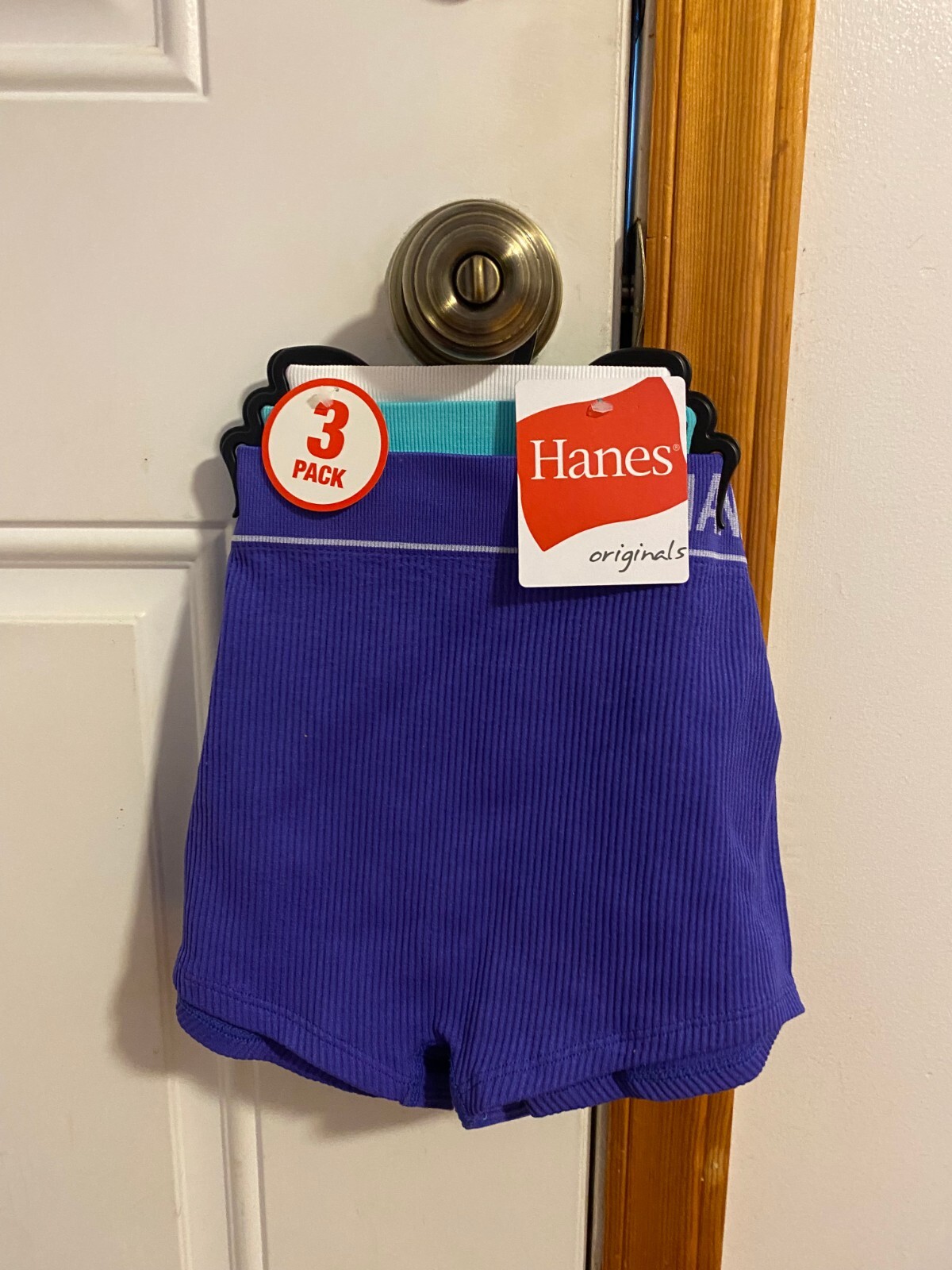 NEW WOMEN’S SIZE MEDIUM HANES ORIGINALS SEAMLESS RIB BOYFIT UNDERWEAR 3-PACK