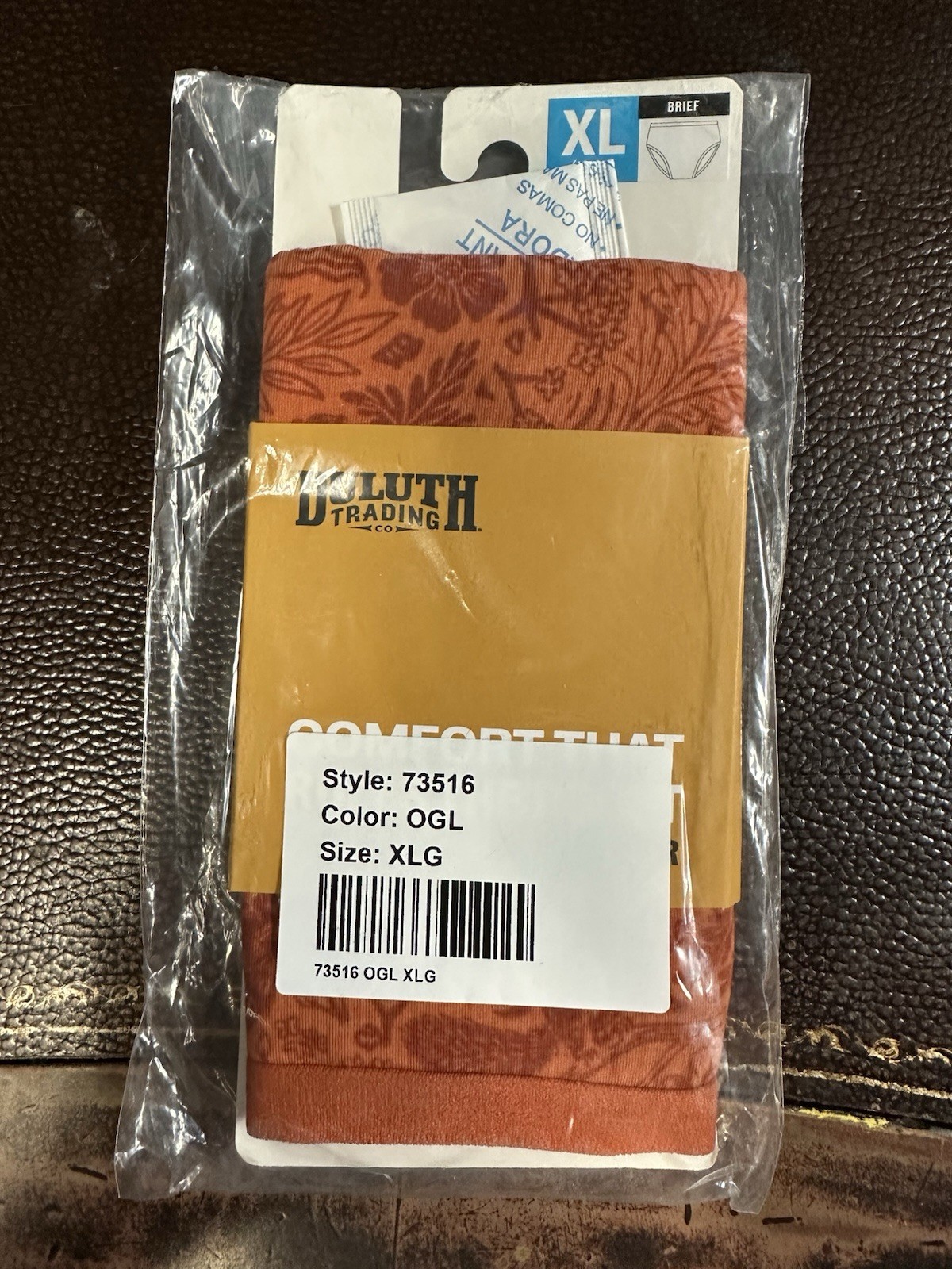 Duluth Trading Women’s Free Range Organic Cotton Briefs XL Orange Floral NIP