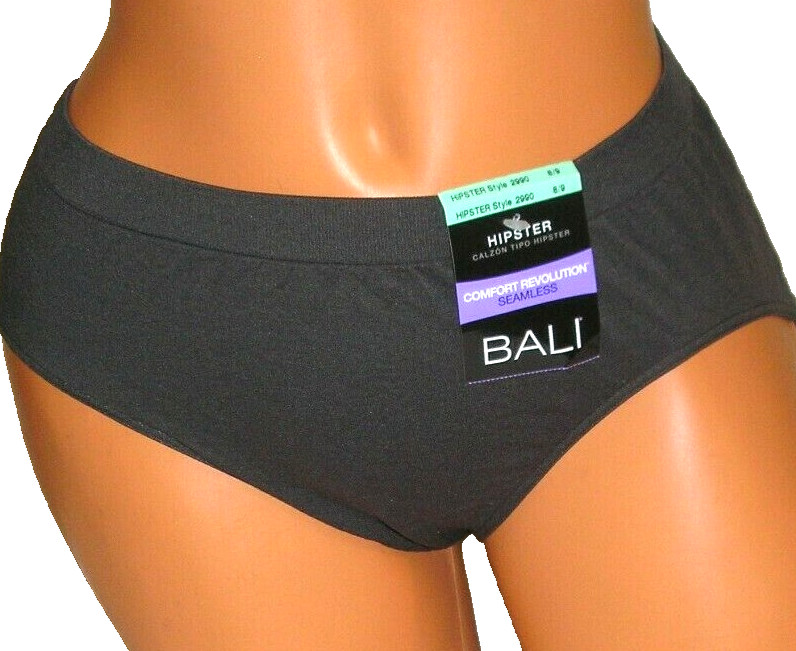 Panties Lingerie Bali Comfort Revolution Seamless Gray Hipster Sz 8 / 9