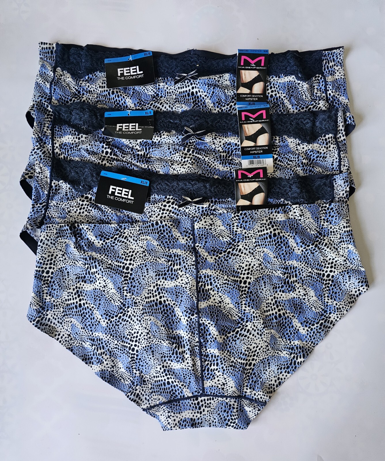Maidenform 40861 4-Pair Women Comfort Devotion Hipster Panty Underwear Size 8 XL