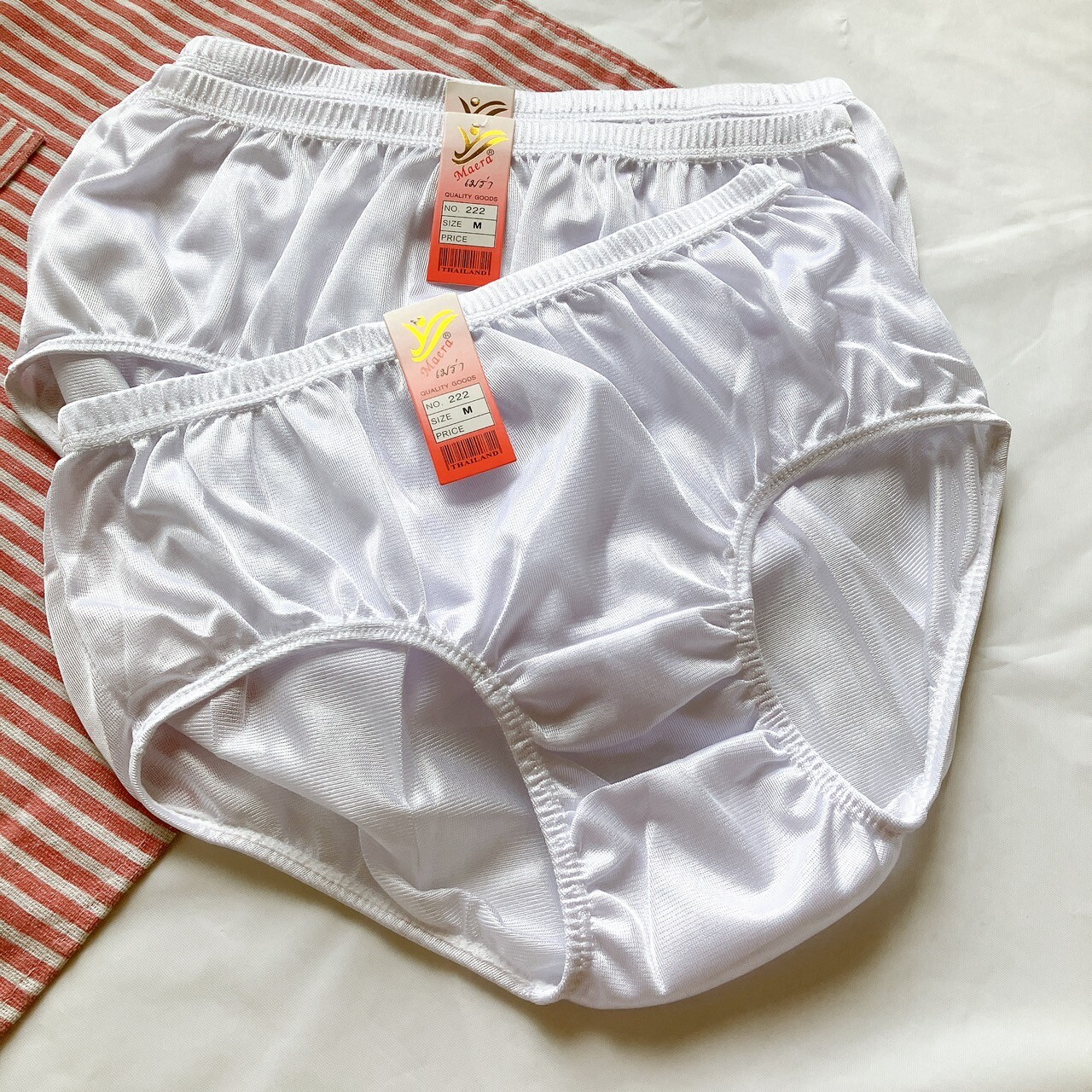 6 Pcs White Nylon Panties Knickers Panty Unisex Underwear Soft Undie Size M-3XL