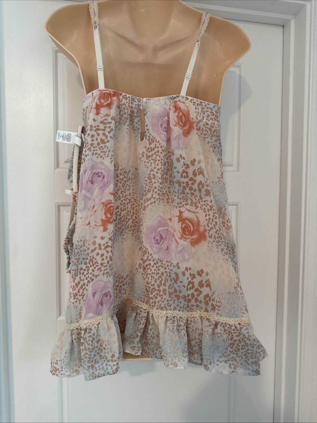 Jessica Simpson Roses Nightie & Thong 34B S NWT Sexy Cottage Core Underwire