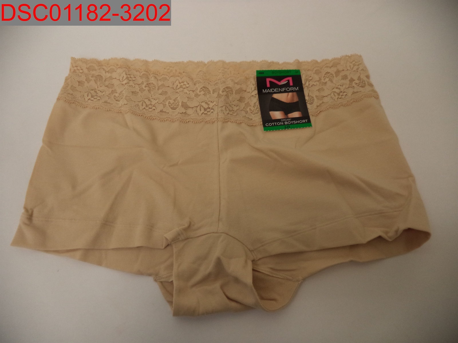 Qty=2:Maidenform Women’s Latte Lift Dream Cotton w/ Lace Boyshort L 014671270877