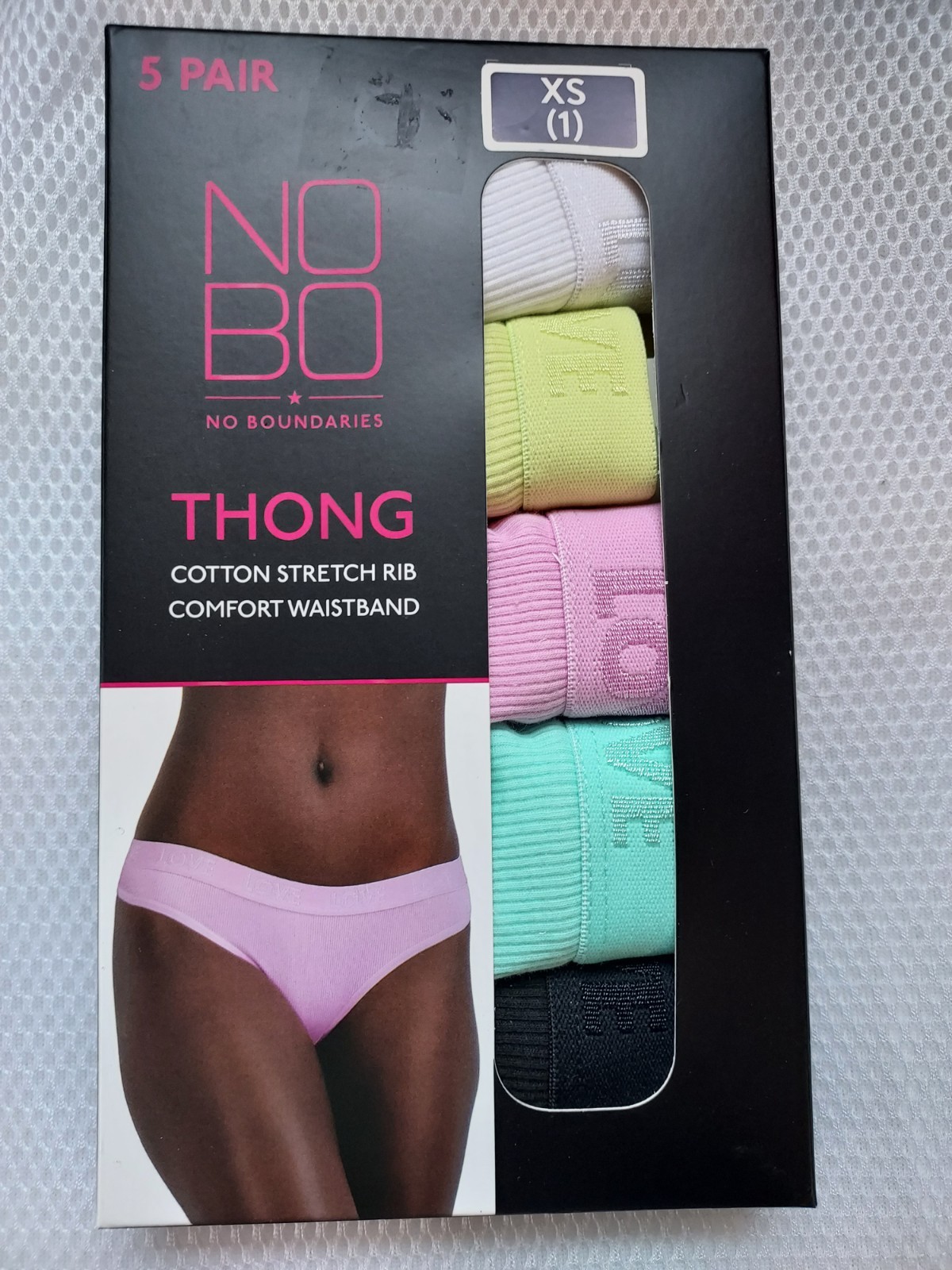 no boundaries thong 5 pack size xs 1.