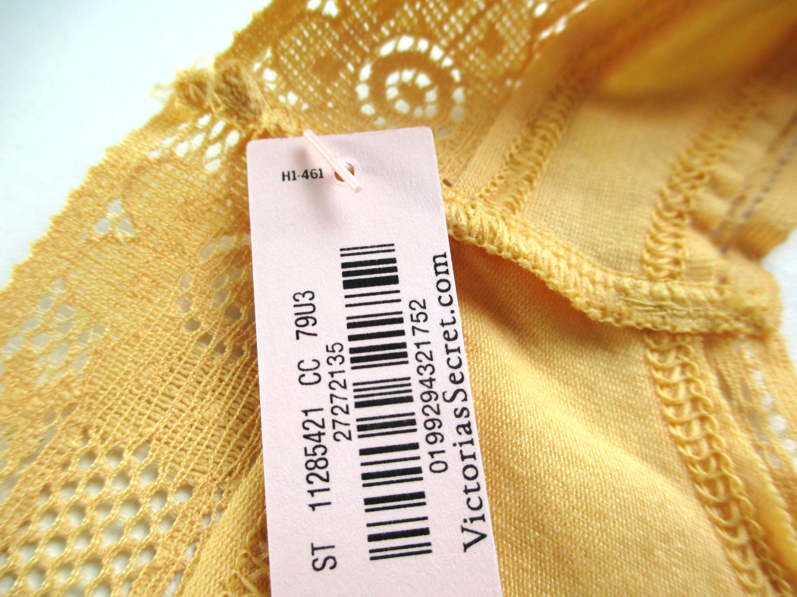 VICTORIA’S SECRET Cotton Bikini Panty S M L XL Yellow VS Daisy Crochet Lace Trim