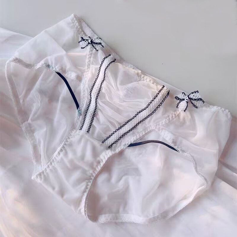 Japanese Oversize Womens Mesh Sheer Panties Brief Princess Transparent Underwear