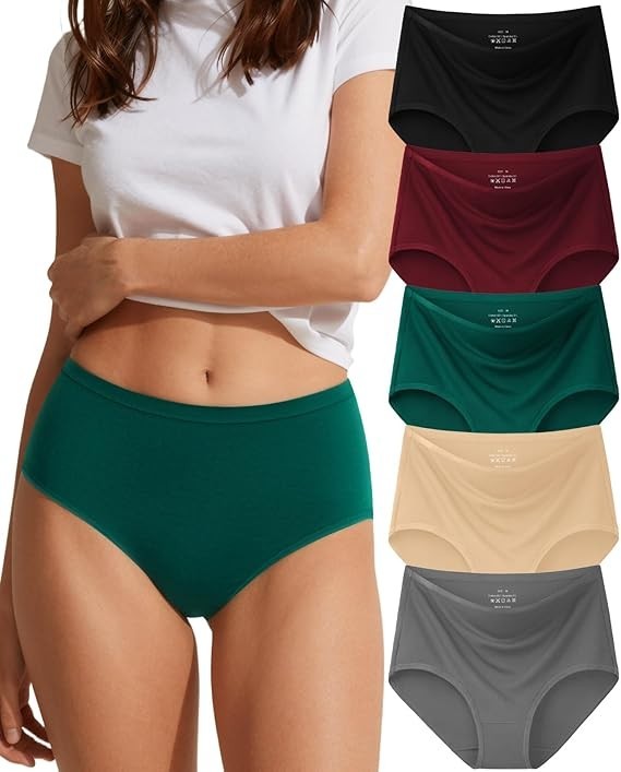 Women Cotton Underwear High Waisted Ladies Panties Full Coverage Briefs