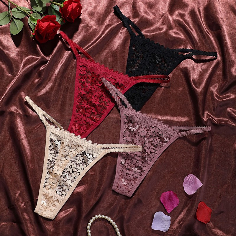 6 Pack Lot Sexy Womens Lace Panties Thong See Through Underwear Ladies Lingeries