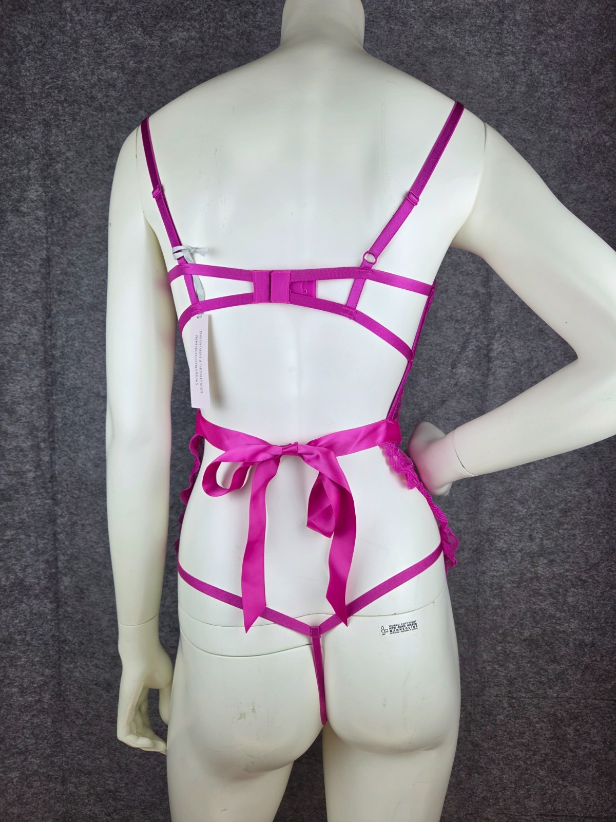 NWT Victoria’s Secret Very Sexy Bombshell Apron Teddy &Panty Pink Fuchsia M, L
