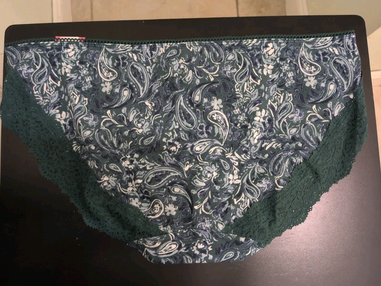 Lane Bryant 18/20 Cotton Hipster SET 2 NEW BLK Floral + Grn Paisley Lace