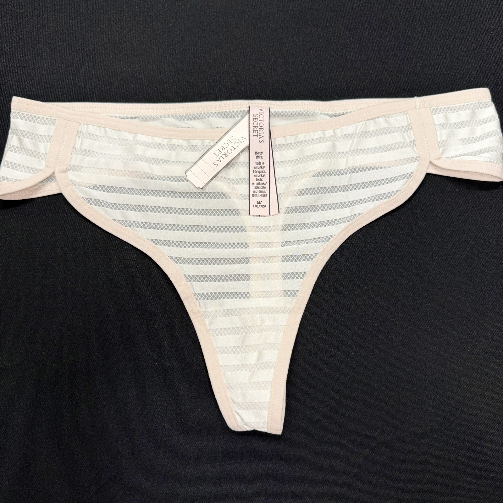 NWT Lot of 4 Victoria’s Secret Thong Panties Multi Colored Size Medium