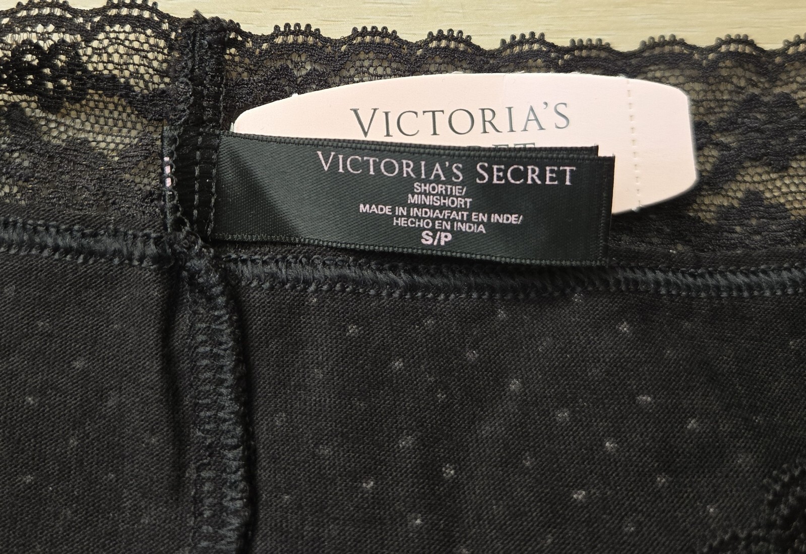 NWT Vintage Victoria’s Secret Polka-Dot Cotton Lace Shortie Minishort Panties S