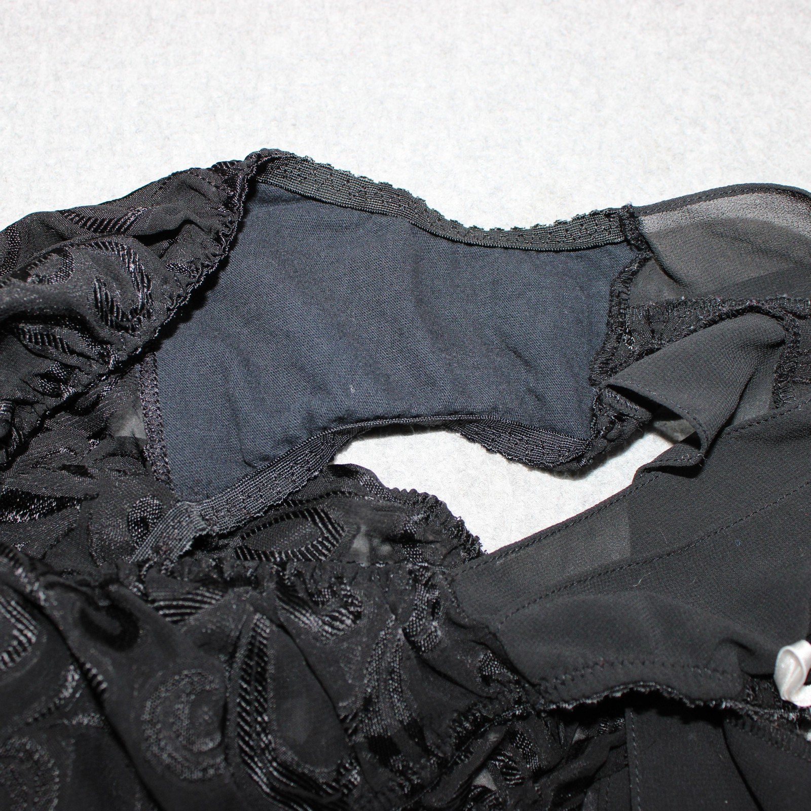 Vintage Olga Oscar De La Renta Panties Women Medium 7 Black Lace Brief 80s x 2