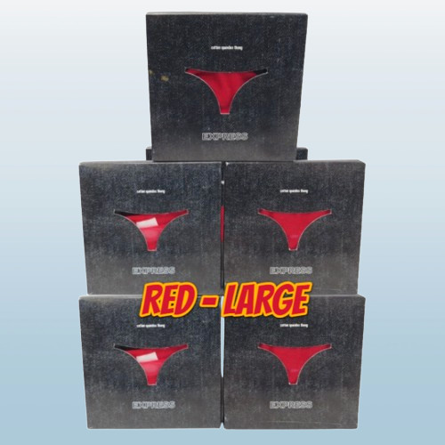 EXPRESS INTIMATES COTTON SPANDEX THONG PANTY RED SIZE LARGE BOXED LOT OF 5