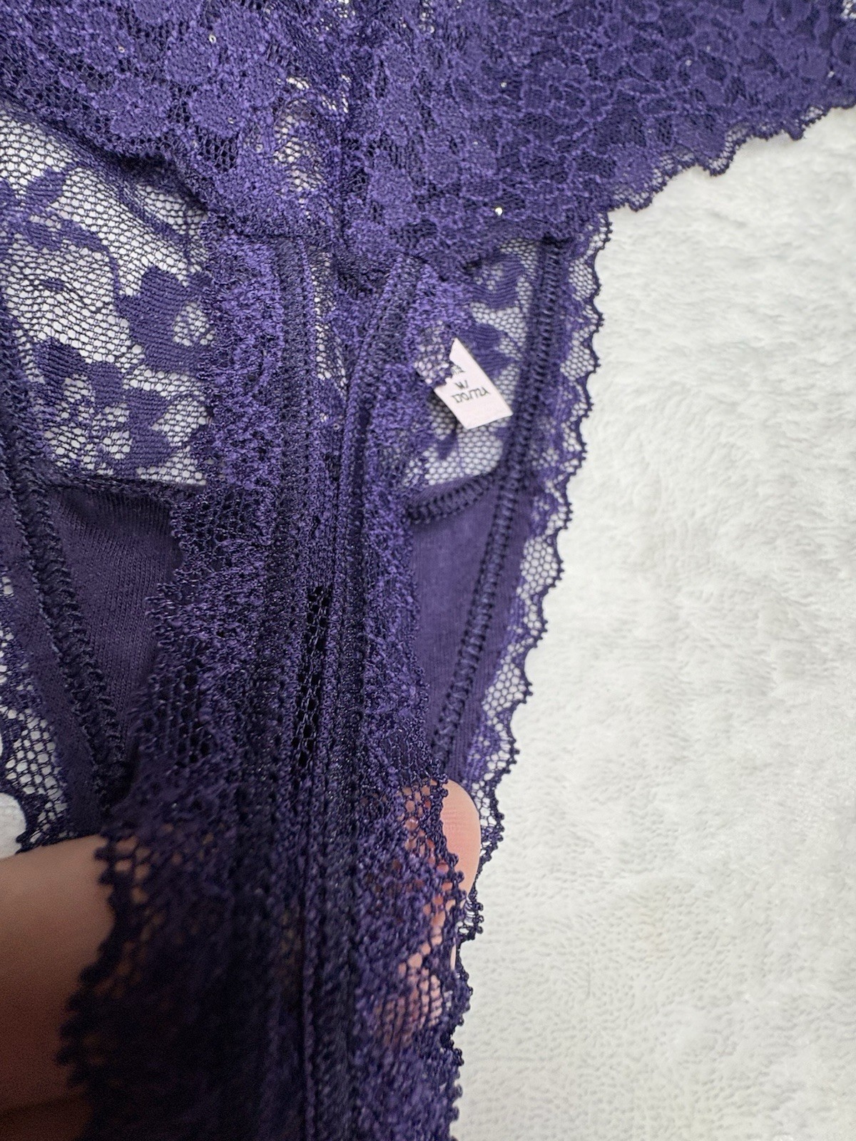 victoria’s secret panties Sequin Posey Lace Thong Panty, Amethyst M NWOT