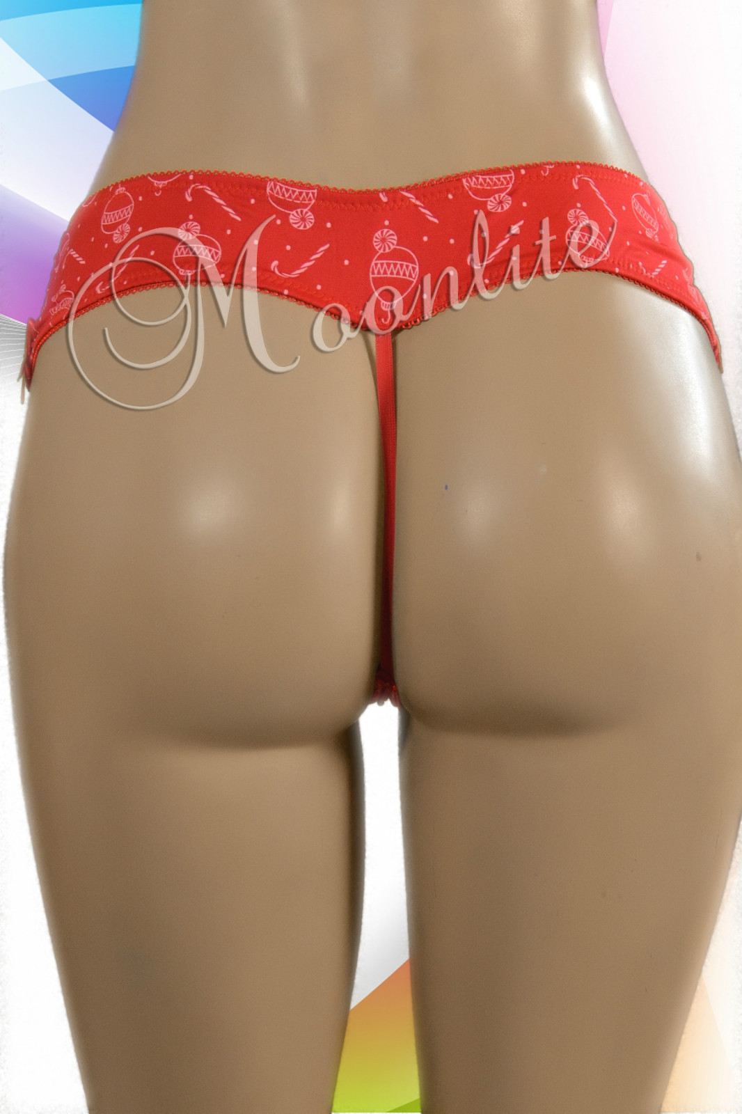 Lot of 6 Holiday Christmas Thongs Women G-String Brazilian Cut Mixed Color 8178
