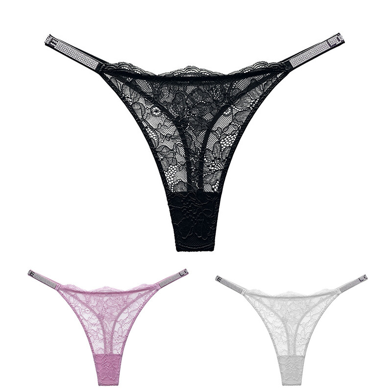 3PCS/LOT Sexy Womens Lace Panties Thong G string Underwear Brief Lignerie Cheeky
